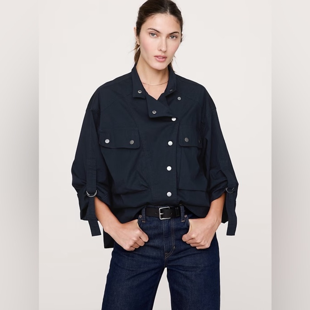 NWT! Banana Republic Navy Blue Flight Shirt - Size XL 🌅4️⃣